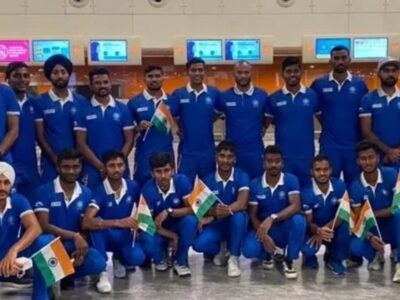 The Indian men's hockey team, led by Olympic bronze medallist Birendra Lakra, on Friday left for Jakarta to defend the Asia Cup title.