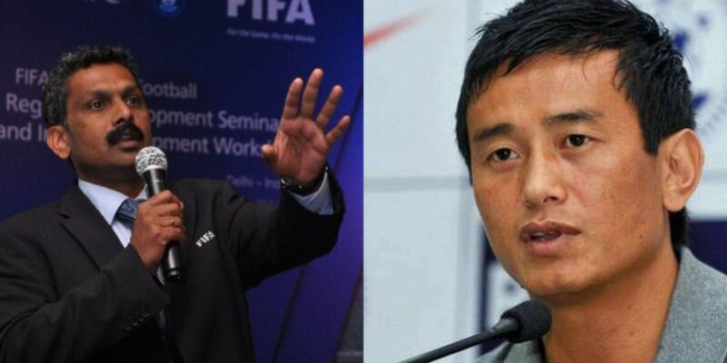 Baichung Bhutia and Shaji Prabhakaran