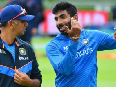 Jasprit Bumrah and Rahul Dravid
