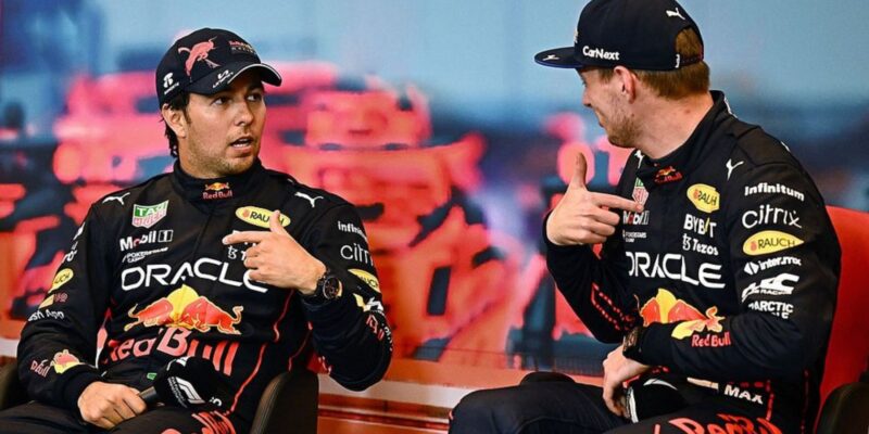 Sergio Perez and Max Verstappen
