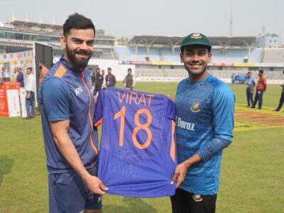 Virat Kohli gifts his signed ODI jersey to Mehidy Hasan Miraz
