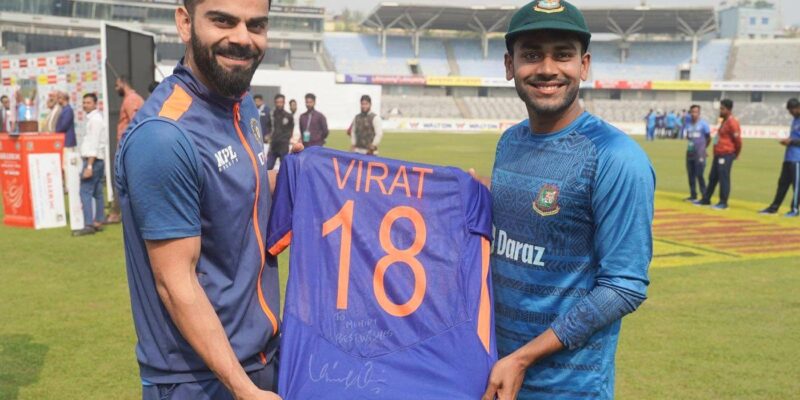 Virat Kohli gifts his signed ODI jersey to Mehidy Hasan Miraz