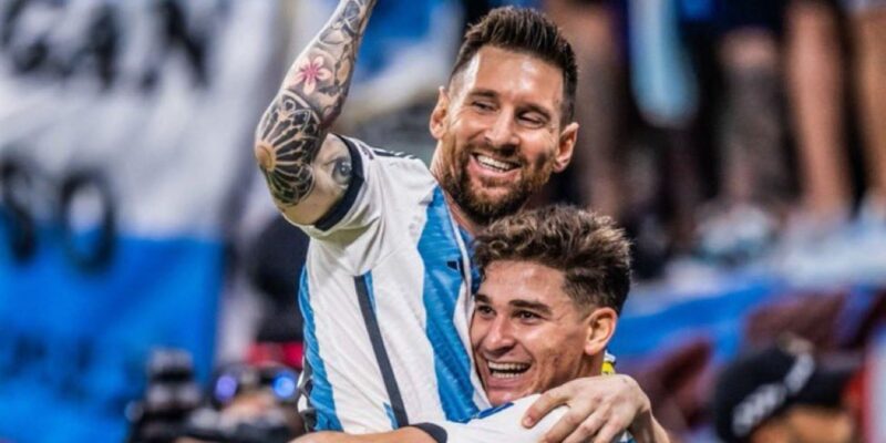 Lionel Messi and Julian Alvarez
