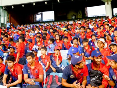 DC Academy students enjoy the intra-squad match © Delhi Capitals