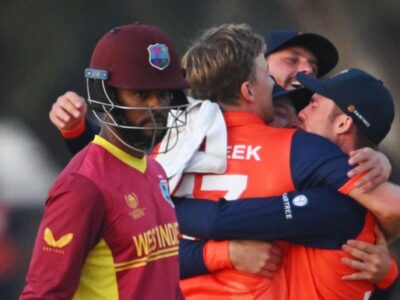 Netherlands edge West Indies in super over thriller as Zimbabwe stay perfect