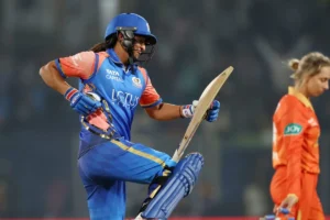 Skipper Harmanpreet Kaur Celebrating Mumbai Indians win over Gujrat Giants