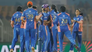 Mumbai Indians Celebrate win over Gujrat Giants