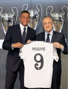 Mbappe with jersey no number 9