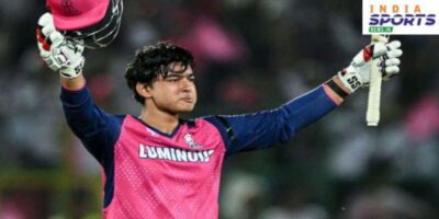 Vaibhav Suryavanshi takes off helmet after maiden IPL Century