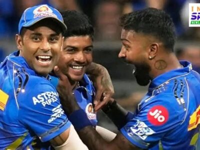 Suryakumar Yadav Ashwani Kumar Hardik Pandya celebrating