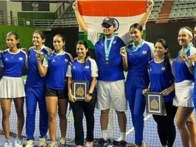 Indian-women’s-team during-the-billie-jean-cup-asia-oceania-ties-in-Pune