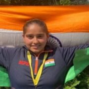 Simranpreet Holding The Indian Flag