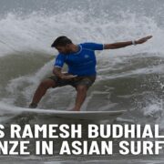 Ramesh Budhial became the first-ever Indian to win a medal in the Asian Surfing Championships