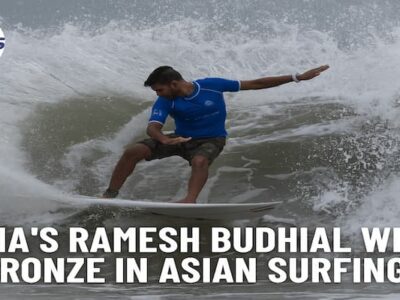 Ramesh Budhial became the first-ever Indian to win a medal in the Asian Surfing Championships
