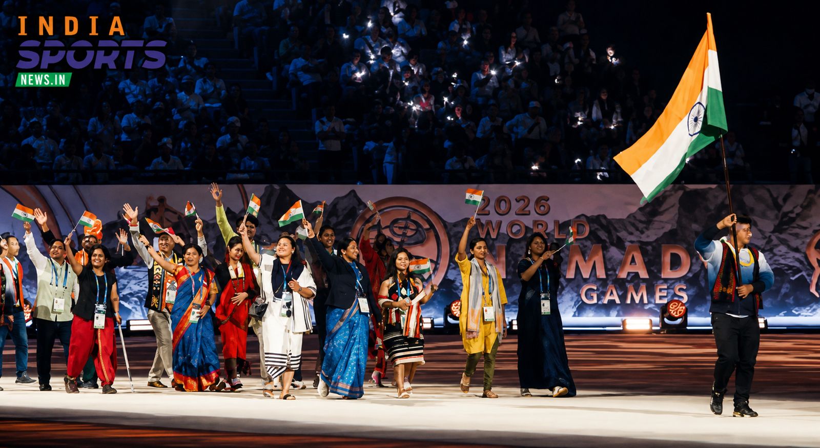 Indian contingent members at the 2026 World Nomad Games in Kyrgyzstan.
