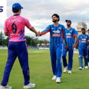 Indian cricket team handshake during India vs Japan match