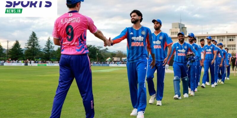 Indian cricket team handshake during India vs Japan match