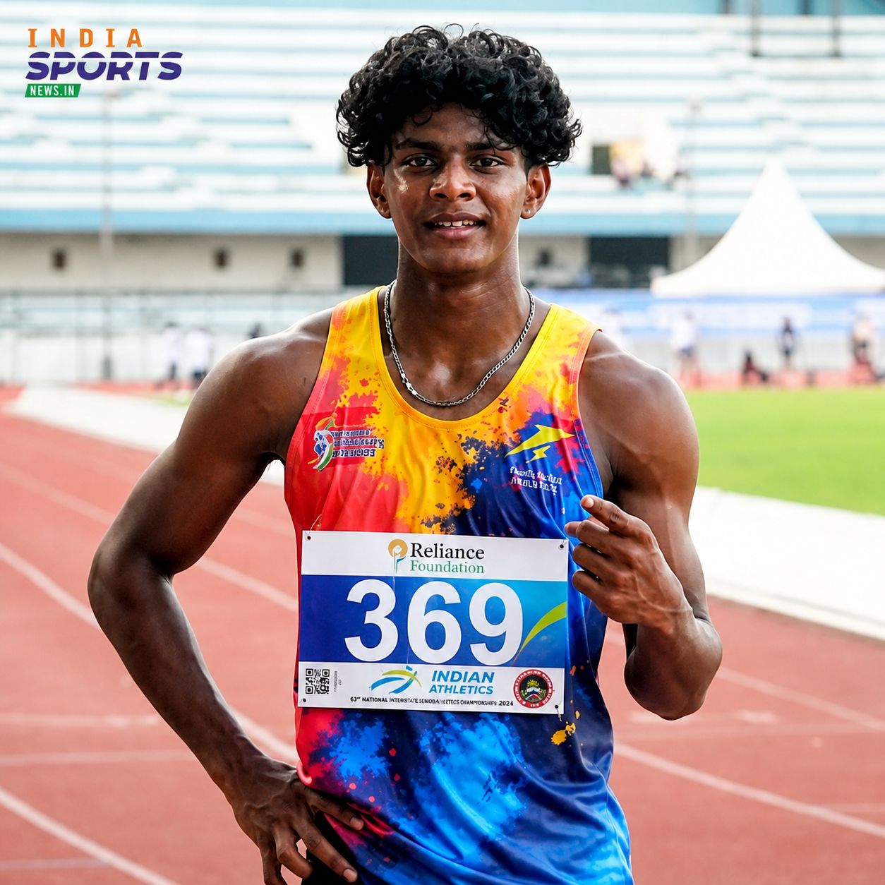 Indian sprinter Neil Samraj at the National Youth Athletics Championship