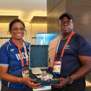 P.T. Usha meets Commonwealth Sport President Dr Donald Rukare