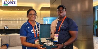 P.T. Usha meets Commonwealth Sport President Dr Donald Rukare