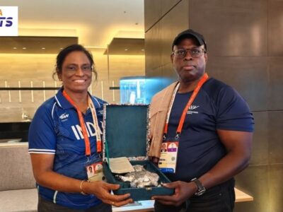 P.T. Usha meets Commonwealth Sport President Dr Donald Rukare