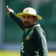Former Pakistan head coach Sarfaraz Ahmed in Pakistan cricket team during training