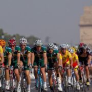 Cyclists competing in a road cycling race as Pune prepares to host the 2032 UCI Road World Championships