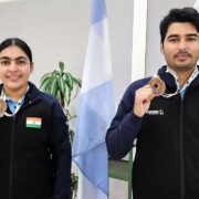 Suruchi Singh and Kamaljeet with 10m air pistol mixed team gold at Asian Games 2026