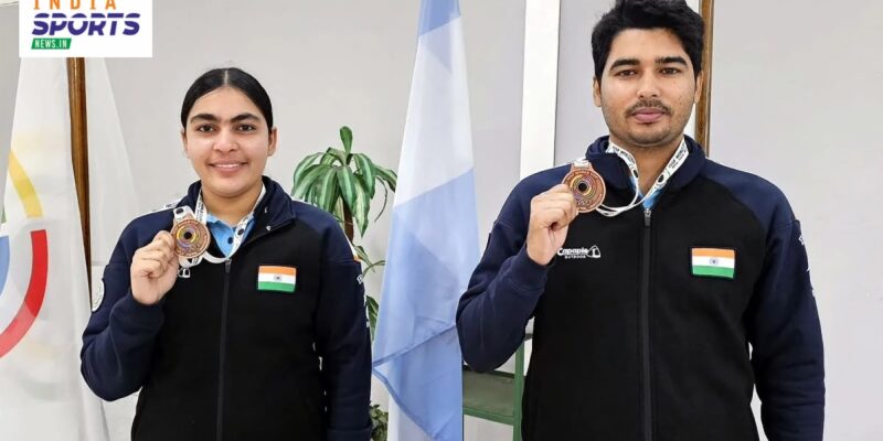 Suruchi Singh and Kamaljeet with 10m air pistol mixed team gold at Asian Games 2026
