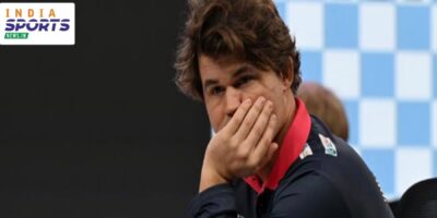 Magnus Carlsen during the Global Chess League 2026 in Bengaluru.