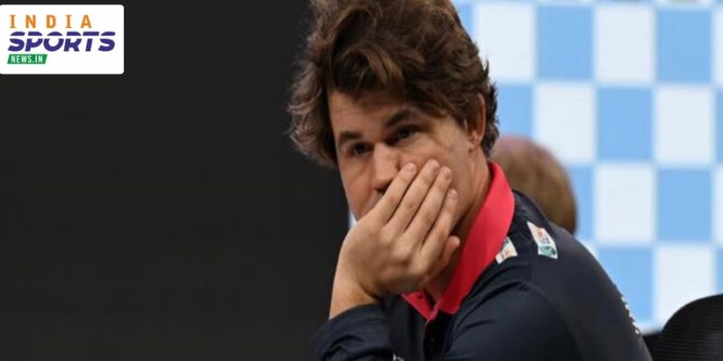 Magnus Carlsen during the Global Chess League 2026 in Bengaluru.